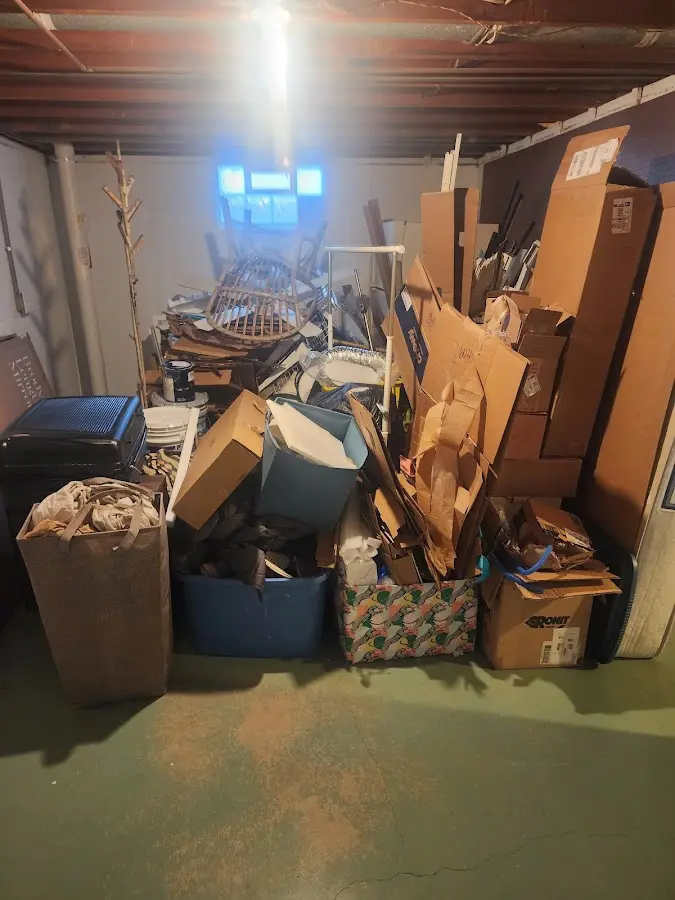 Roll-off dumpster container at job site for 2 Yard Dumpster Rental in Chester